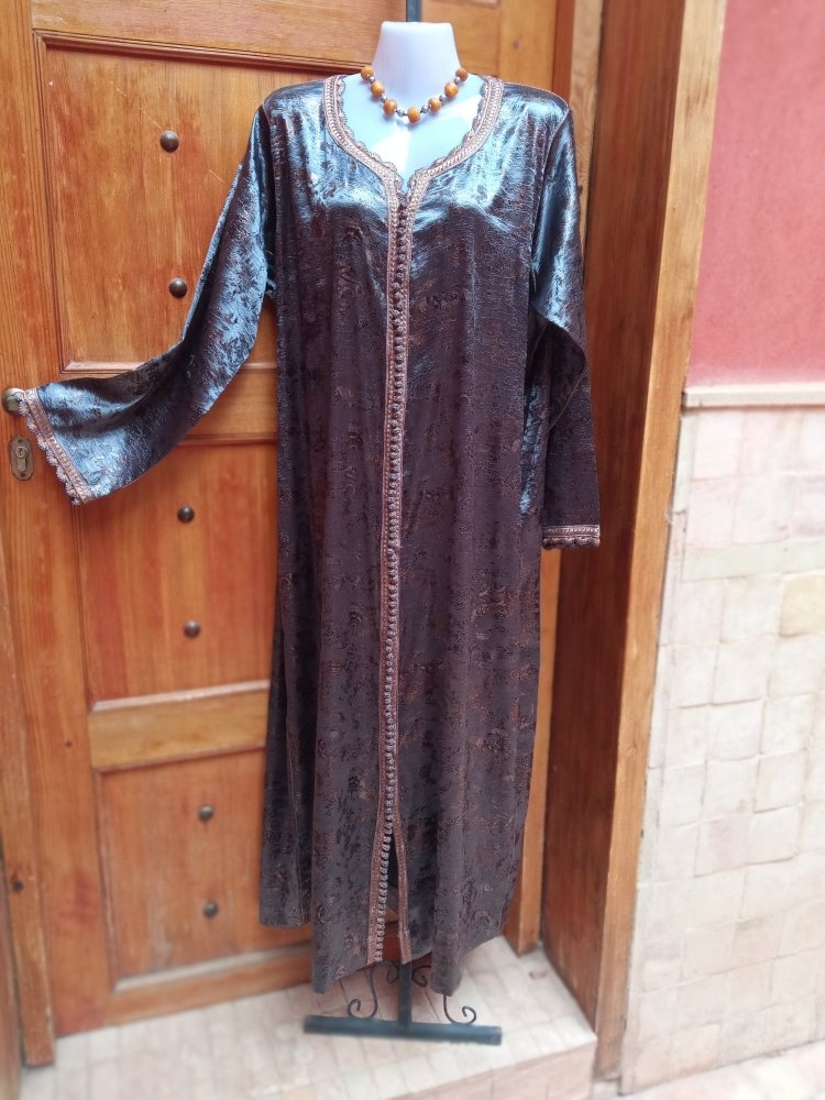 Vintage Moroccan caftans for sale - Silk kaftan at Heritage Handmade