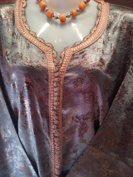 Vintage Moroccan caftans for sale - Silk kaftan at Heritage Handmade