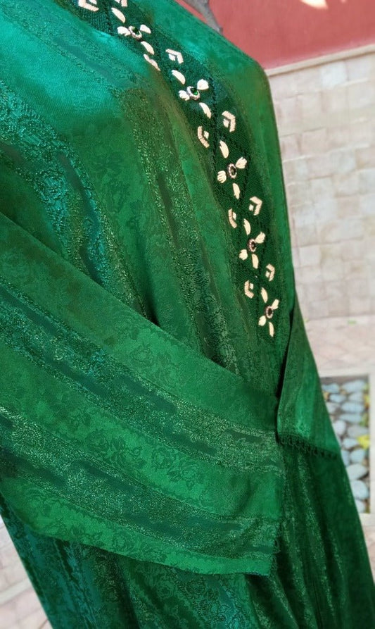 Royal Green Moroccan wedding Kaftan dress - Nikkah dress