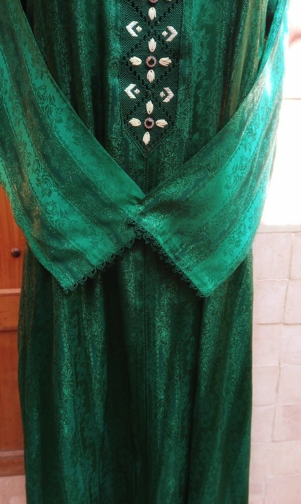 Royal Green Moroccan wedding Kaftan dress - Nikkah dress