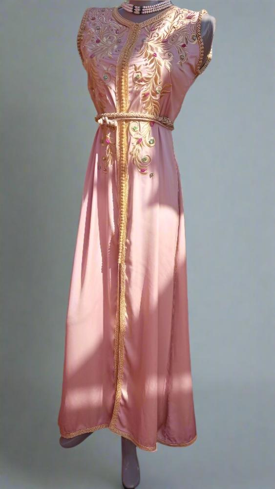 New Moroccan light pink Kaftan dress for sale