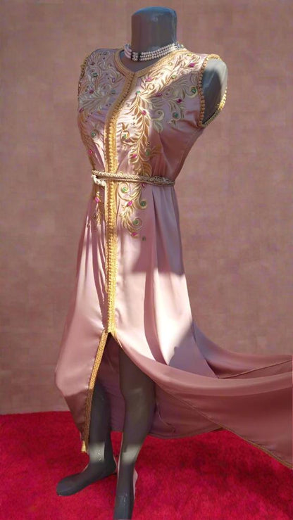 New Moroccan light pink Kaftan dress for sale