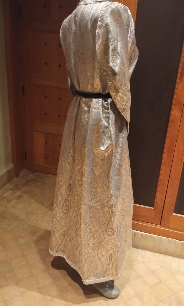 Vintage metallic Moroccan Brocade Caftan with belt