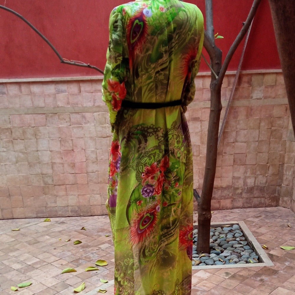 Vintage Moroccan Peacock wedding Kaftan dress