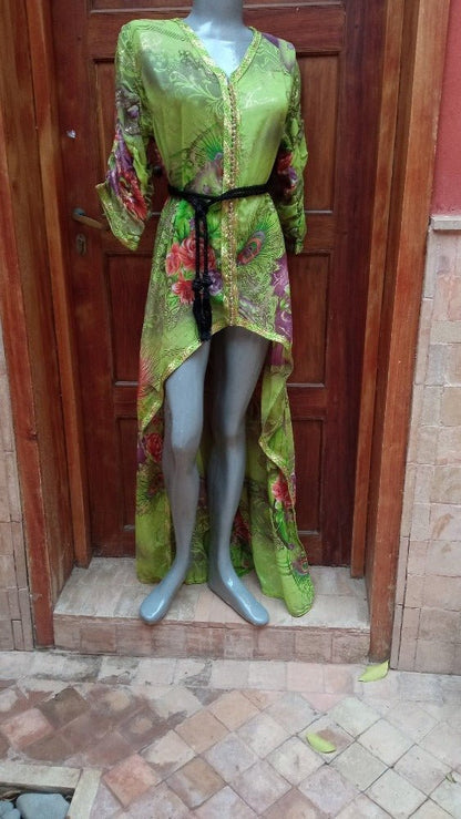 Vintage Moroccan Peacock wedding Kaftan dress