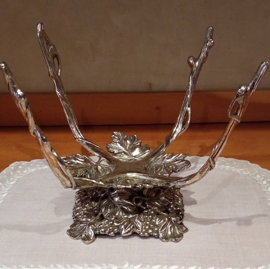 Antique Silver Grapevine Stand Bowl