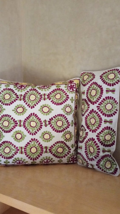 Set of 2 Moroccan Decorative Embroidered Cushions