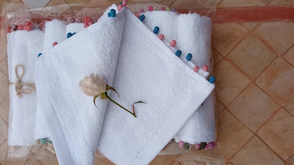 Set of 6 Embroidered Hand towels or facecloth