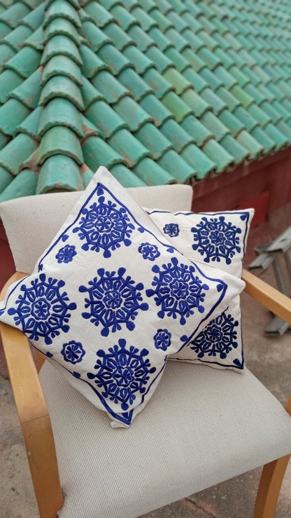 Set of 2 Blue Moroccan Throw pillows