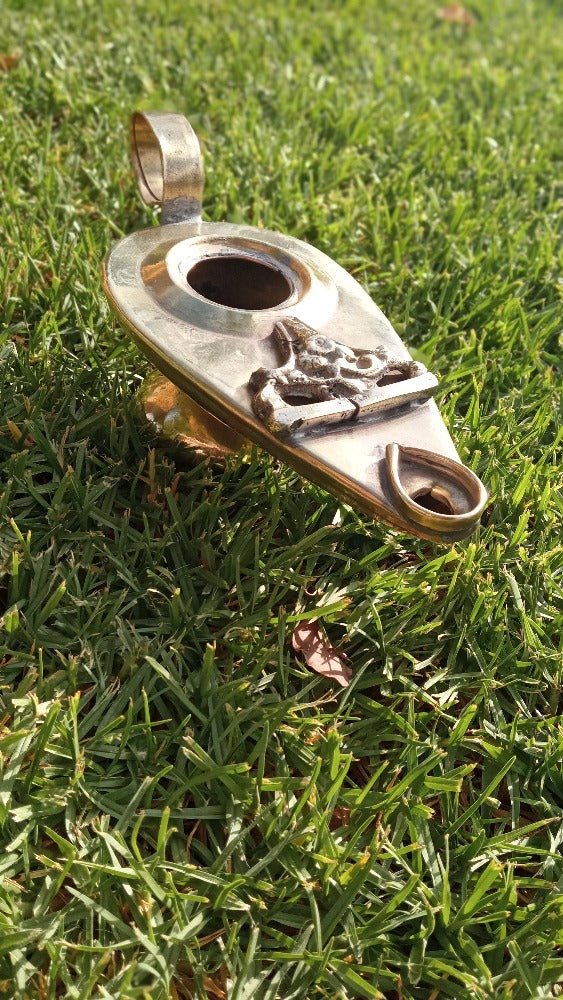 Antique Handmade Brass Aladdin Oil Lamp