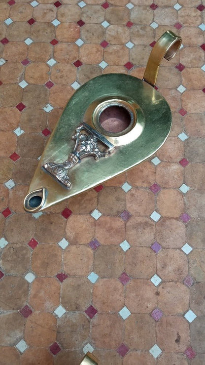 Antique Brass oil Aladdin lamp made in Marrakech