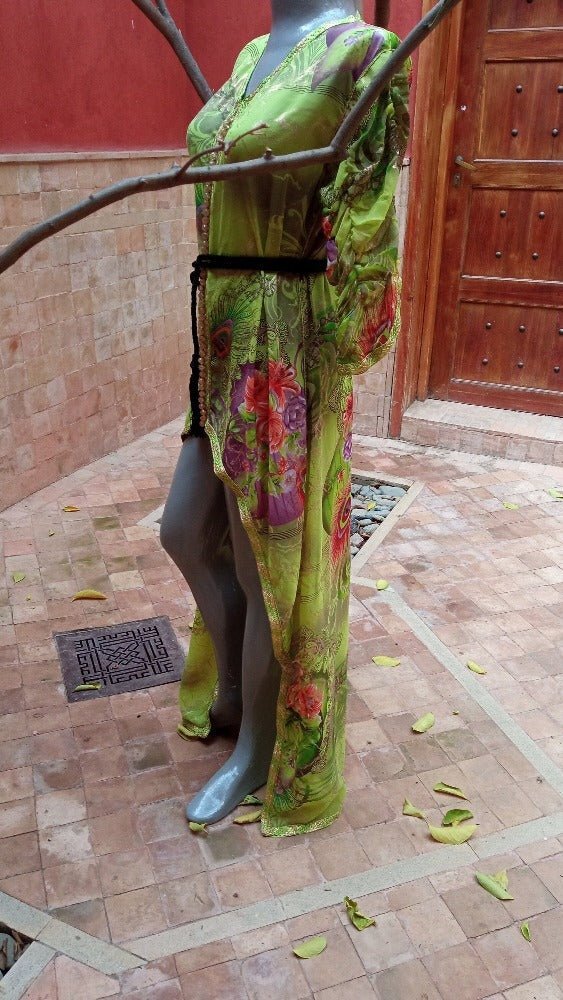 Vintage Moroccan Peacock wedding Kaftan dress