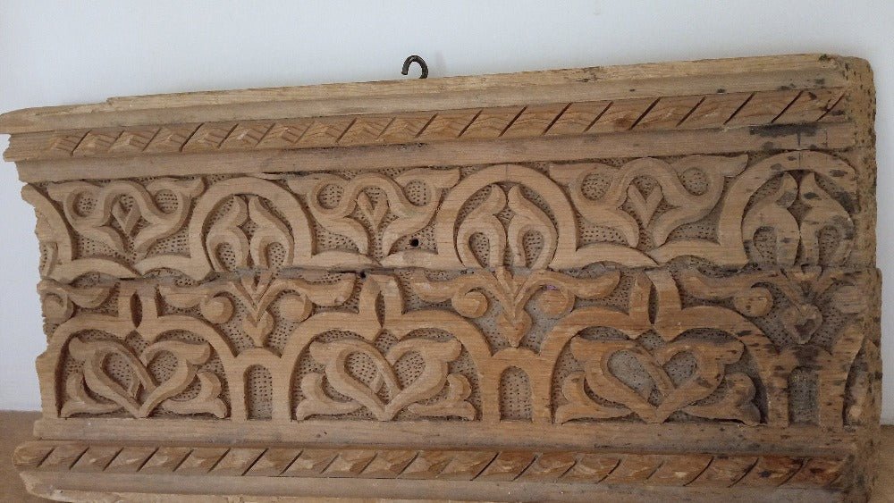 Antique Moroccan Carved wodden wall panel for sale 