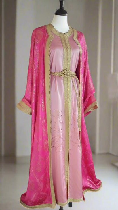 Luxury Traditional Pink Moroccan wedding dress Kaftan