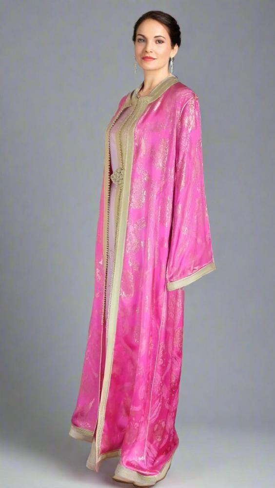 Luxury Traditional Pink Moroccan wedding dress Kaftan