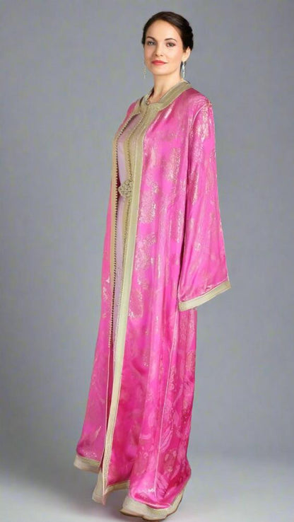 Luxury Traditional Pink Moroccan wedding dress Kaftan