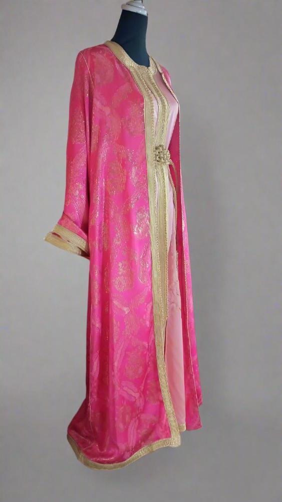 Luxury Traditional Pink Moroccan wedding dress Kaftan