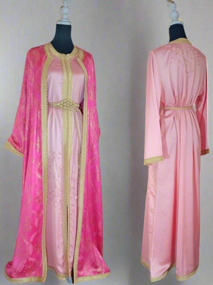 Luxury Traditional Pink Moroccan wedding dress Kaftan