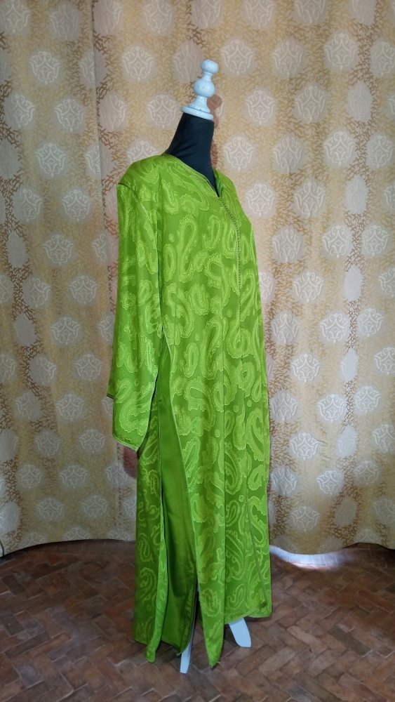 60s Vintage Moroccan Two Layers Green Caftan women