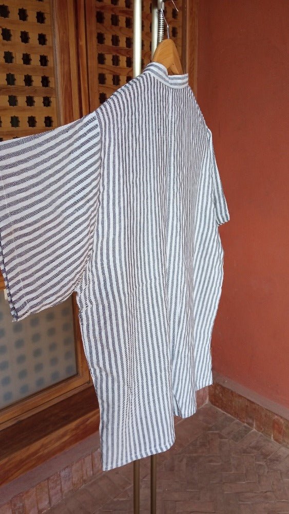 Stripe Linen short sleeve shirt for men for sale | Heritage Handmade