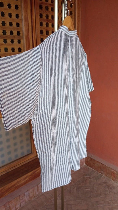 Stripe Linen short sleeve shirt for men for sale | Heritage Handmade