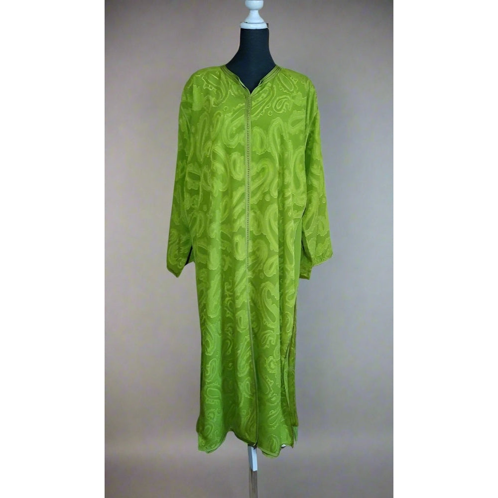 60s Vintage Moroccan Two Layers Green Caftan women