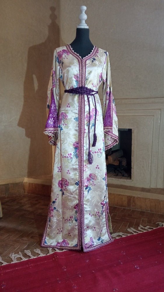 70s Embroidered Vintage Metallic Caftan