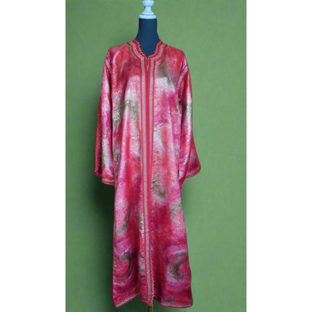 70s Red and Green Maxi Moroccan caftan