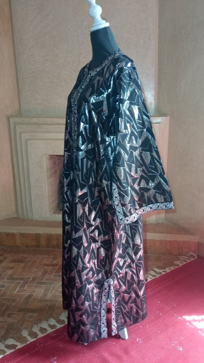 Moroccan vintage black kaftan dress 