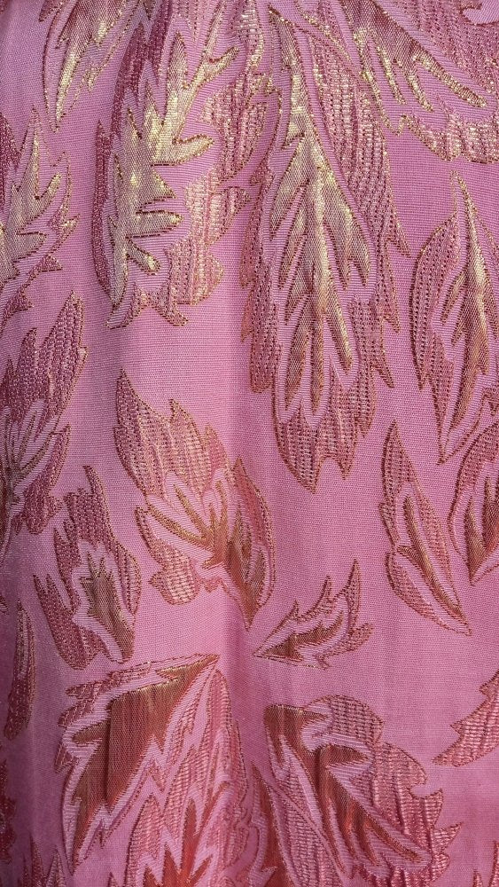 Vintage Metallic Pink BROCADE Morocco Kimono