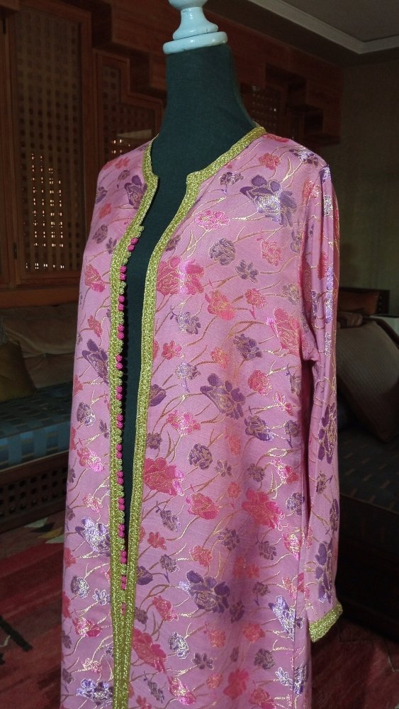 Vintage Moroccan BROCADE and Gold kaftan