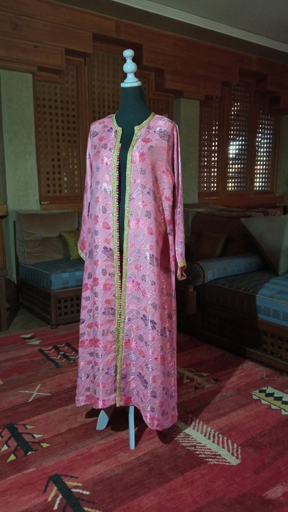 Vintage Moroccan BROCADE and Gold kaftan