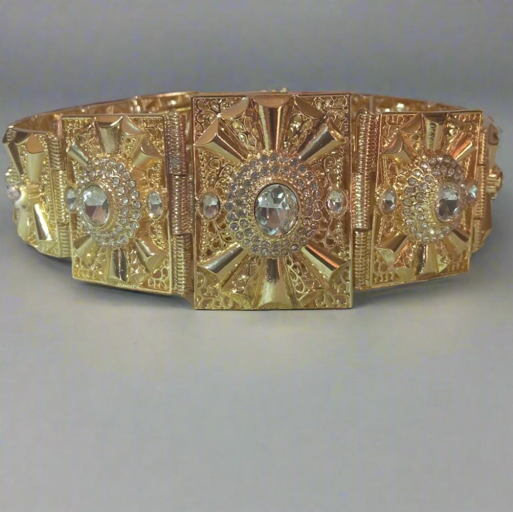 Plated Gold Moroccan Caftan Belt - Adjustable