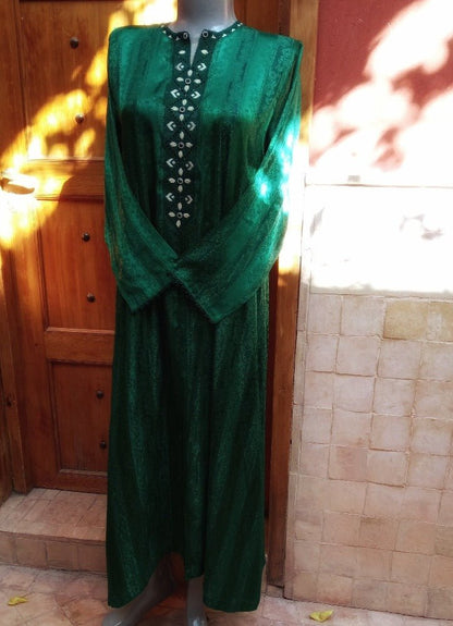 Royal Green Moroccan wedding Kaftan dress - Nikkah dress