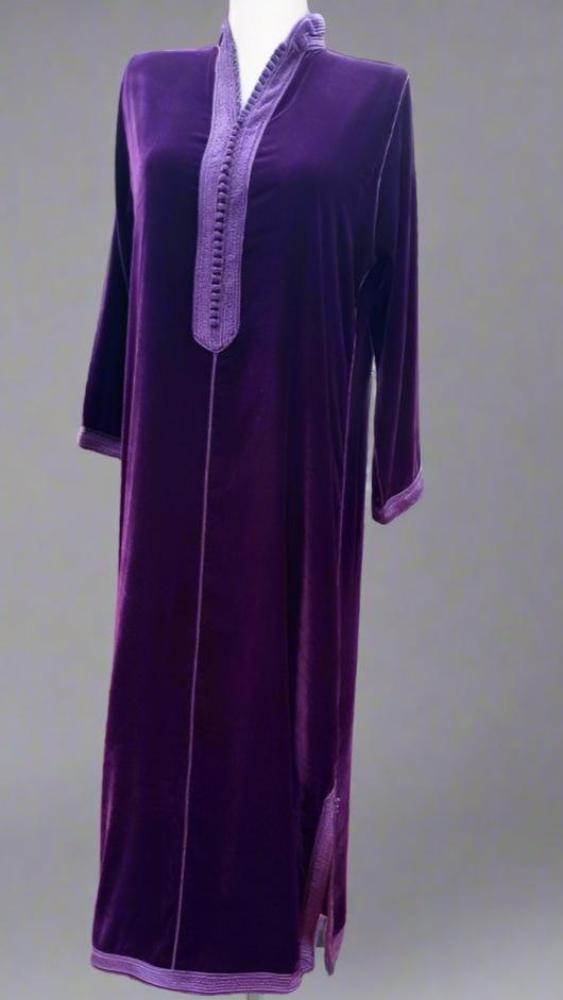 purple velvet moroccan caftan online 