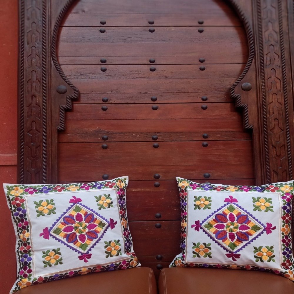 Set of 2 Decorative Moroccan Throw Pillow Covers