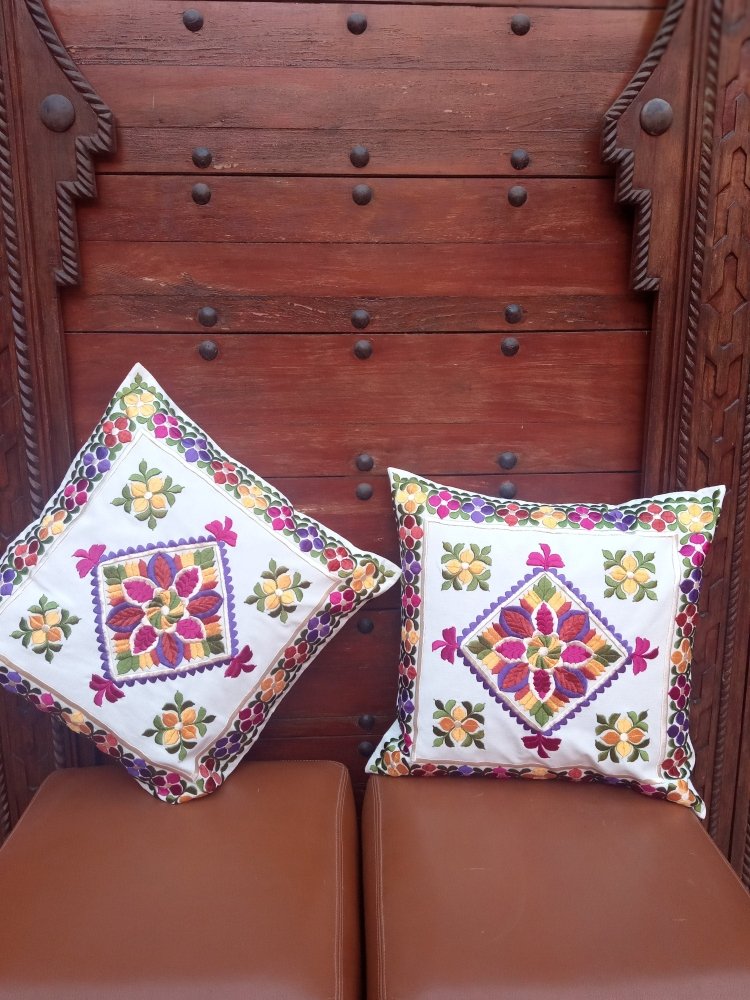 Set of 2 Decorative Moroccan Throw Pillow Covers