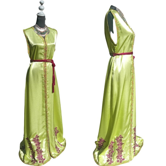 long green wedding kaftan 