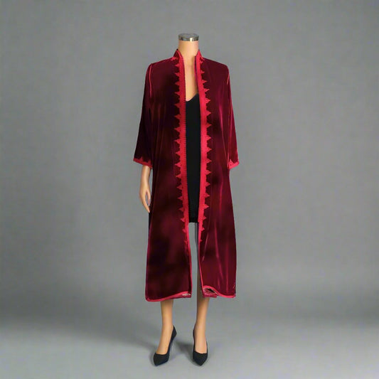 moroccan velvet coat with embroidery 