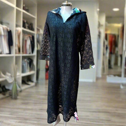 Luxury Black Lace Moroccan Djellaba women's 