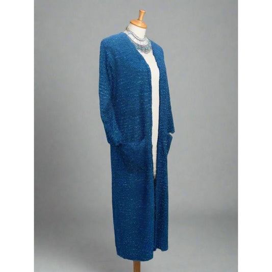 Long Blue Moroccan Wedding dressing coat - Heritage Handmade