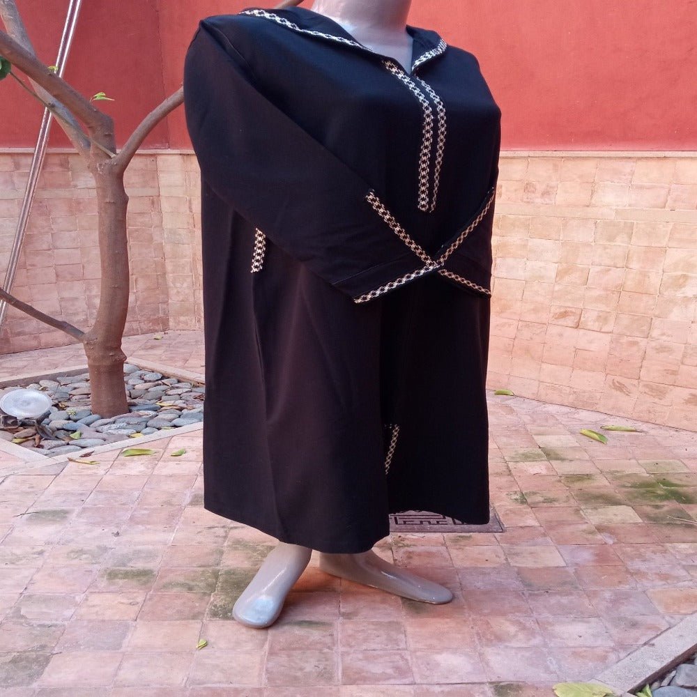 Luxury Black Moroccan Djellaba women's for sale - Heritage Handmade