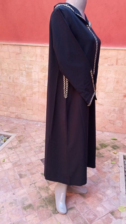 Luxury Black Moroccan Djellaba women's for sale - Heritage Handmade