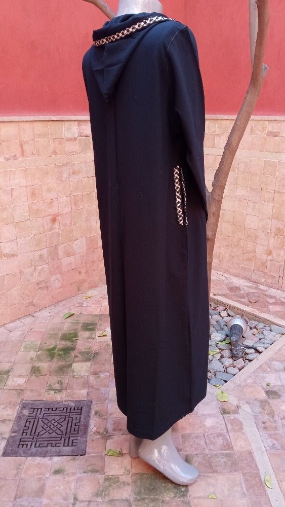 Luxury Black Moroccan Djellaba women's for sale - Heritage Handmade