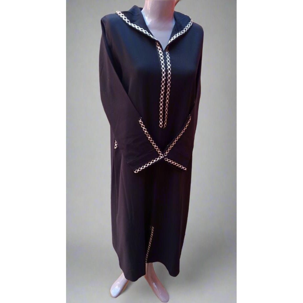 Luxury Black Moroccan Djellaba women's for sale - Heritage Handmade