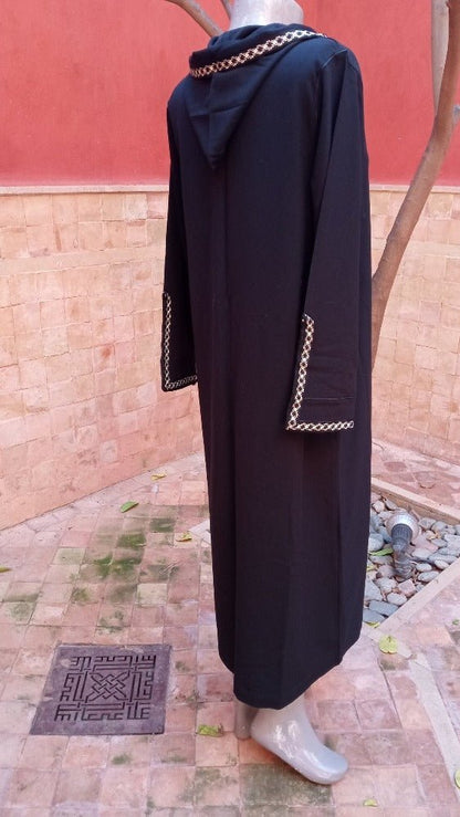 Luxury Black Moroccan Djellaba women's for sale - Heritage Handmade