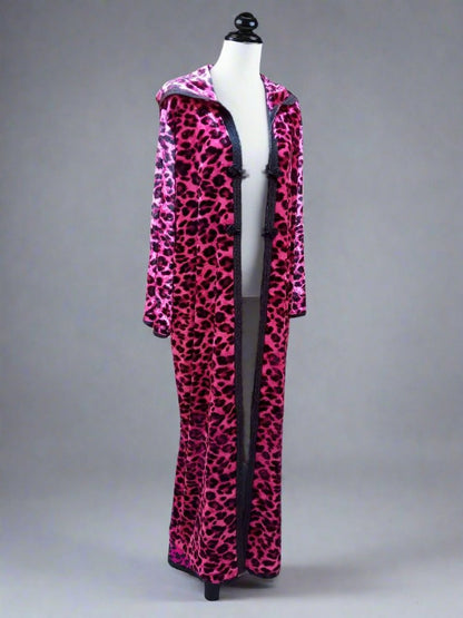 Luxury Leopard Loose - Fit Kaftan with Hood - For sale - Heritage Handmade