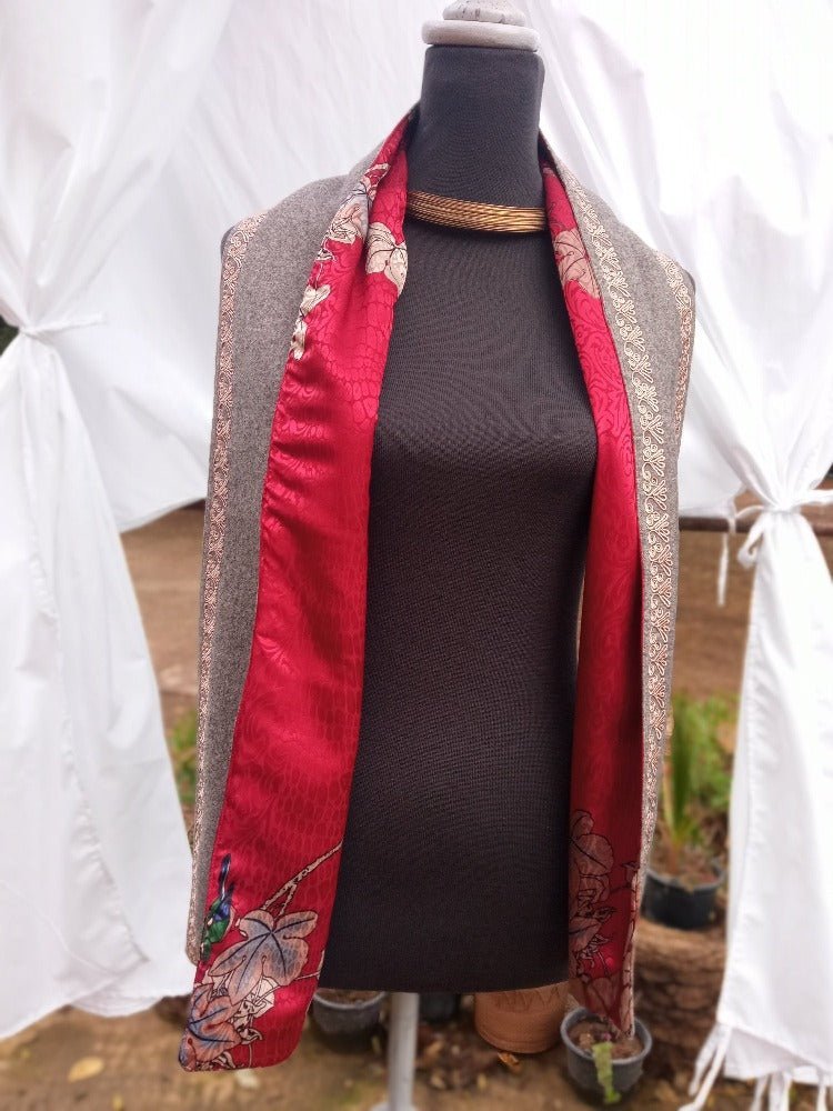 Luxury Moroccan Embroidered Cashmere Blend Scarf: A Timeless Accessory - Heritage Handmade