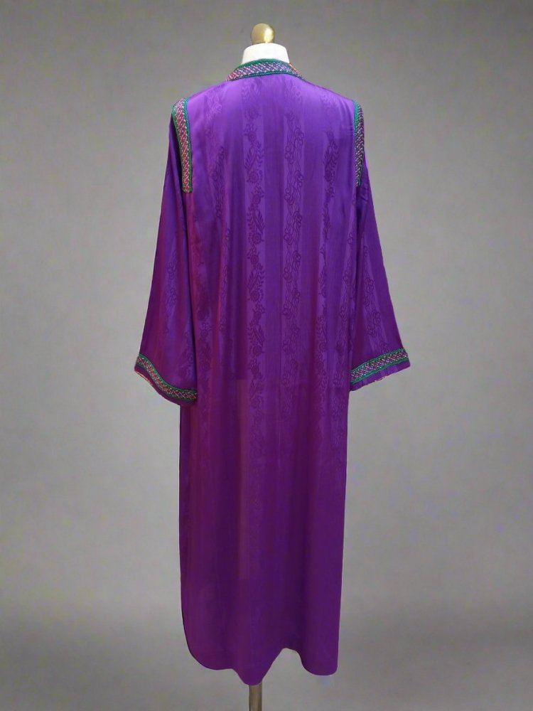 Luxury Moroccan purple silk blend kaftan for sale - Heritage Handmade