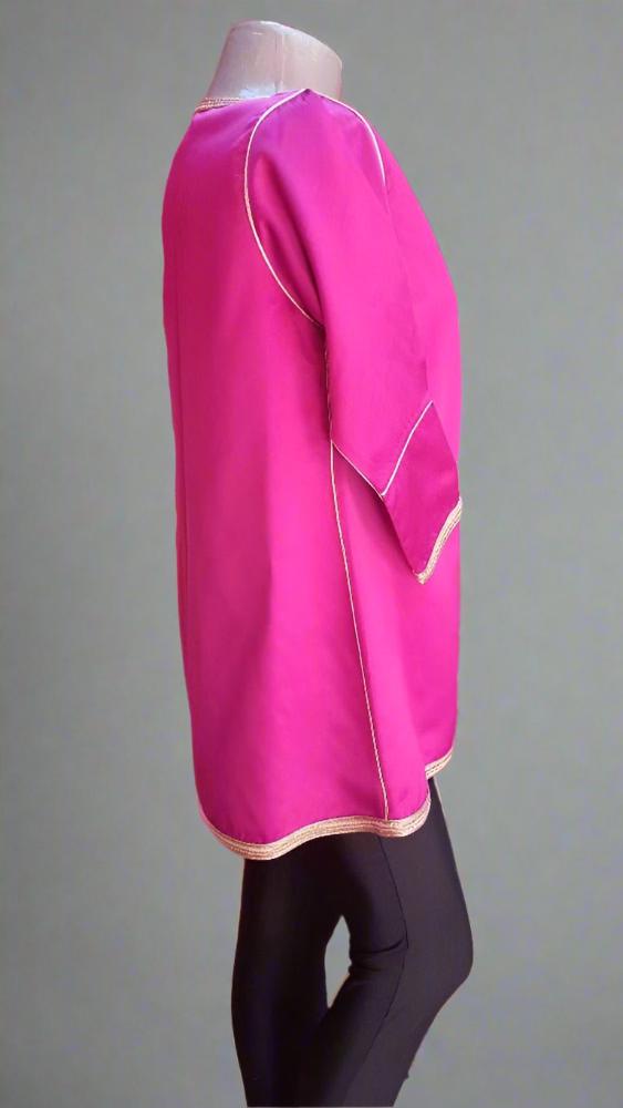 Luxury pink Moroccan vest for women online - Heritage Handmade